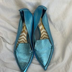 Nicholas Kirkwood Beya metallic blue party shoes 41